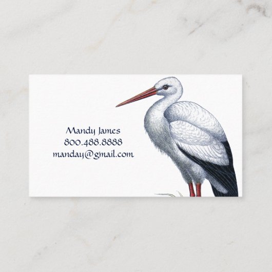 Stork Midfrau oder Doula Geburtshilfe Telefonnummerkarte (Rückseite)