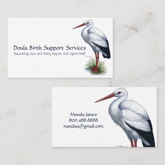 Stork Midfrau oder Doula Geburtshilfe Telefonnummerkarte (Vorne/Hinten)
