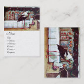 STORK MIT BABIEN, BABY DUSCHE Weißes Perlpapier Visitenkarte (Vorne/Hinten)