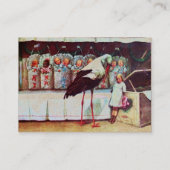 STORK MIT BABIEN, BABY DUSCHKRAFTpapier Visitenkarte (Rückseite)