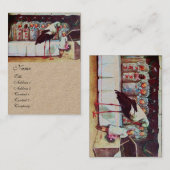 STORK MIT BABIEN, BABY DUSCHKRAFTpapier Visitenkarte (Vorne/Hinten)