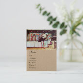 STORK MIT BABIEN, BABY DUSCHKRAFTpapier Visitenkarte (Stehend Vorderseite)