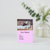 STORK MIT BABIEN,PINK LILAC BABY KINDERZIMMER VISITENKARTE (Stehend Vorderseite)