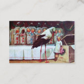 STORK MIT BABIEN,PINK LILAC BABY KINDERZIMMER VISITENKARTE (Rückseite)