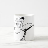 Stork mit einer Baby-Tasse Kaffeetasse (Mittel)