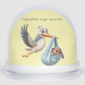 Stork New Arrival Schneekugeln (Vorderseite)