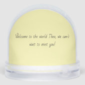 Stork New Arrival Schneekugeln (Rückseite)