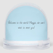 Stork New Arrival Schneekugeln (Rückseite)