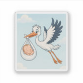 Stork Newborn Baby Aufkleber (Vorderseite)