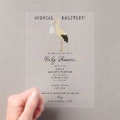 Stork Newborn Baby Boy Girl Baby Dusche Acryleinladungen (Insitu (Handheld))