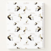 Stork Newborn Baby Boy Girl Erinnerungen Keepake Notizblock (Rückseite)