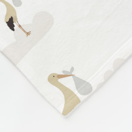 Stork Newborn Baby Boy Girl Pattern Fleecedecke (Ecke)