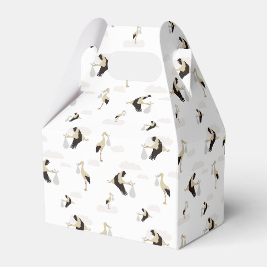 Stork Newborn Baby Boy Girl Pattern Geschenkschachtel (Rückseite)
