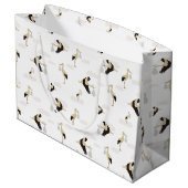 Stork Newborn Baby Boy Girl Pattern Große Geschenktüte (Rückseite Schrägansicht)