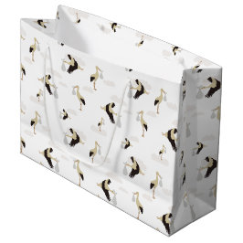 Stork Newborn Baby Boy Girl Pattern Große Geschenktüte