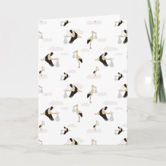 Stork Newborn Baby Boy Girl Pattern Karte (Vorderseite)