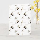 Stork Newborn Baby Boy Girl Pattern Karte (Gelbe Blume)