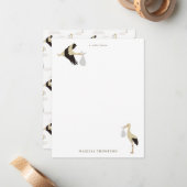 Stork Newborn Baby Boy Girl Pattern Mitteilungskarte (Vorderseite/Rückseite Beispiel)