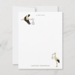 Stork Newborn Baby Boy Girl Pattern Mitteilungskarte