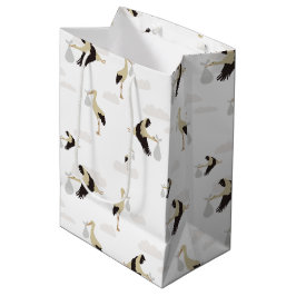 Stork Newborn Baby Boy Girl Pattern Mittlere Geschenktüte