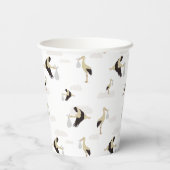 Stork Newborn Baby Boy Girl Pattern Pappbecher (Rückseite)