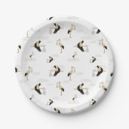 Stork Newborn Baby Boy Girl Pattern Pappteller