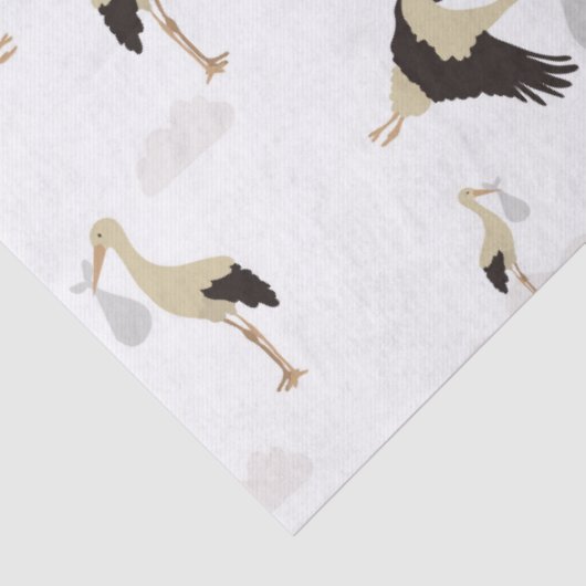 Stork Newborn Baby Boy Girl Pattern Seidenpapier (Ausschnitt)