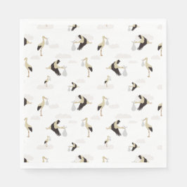 Stork Newborn Baby Boy Girl Pattern Serviette