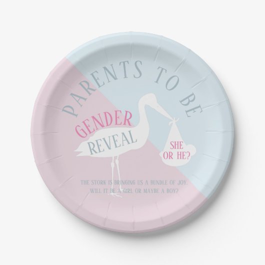 Stork Parents to be Gender Reveal Paper Teller (Vorderseite)