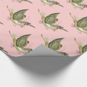 STORK PINK BABY GIRL SHOWER GESCHENKPAPIER (Ecke)