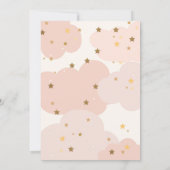 Stork Pink und Gold Glitzer Girl Baby Dusche Einladung (Rückseite)