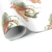 STORK PINK WHITE BABY MIRL DUSCHE GESCHENKPAPIER (Rolleneckpunkt)