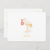 Stork Pregnancy Ankündigung Postkarte (Vorne/Hinten)