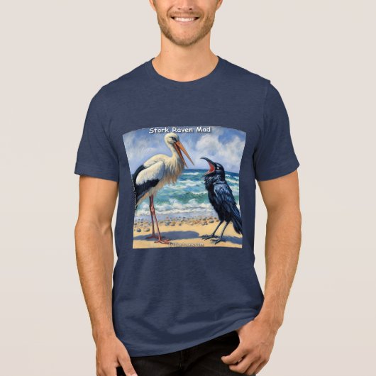 Stork Raven Mad – Beach Bird Banter Tri-Blend Shirt (Vorderseite)