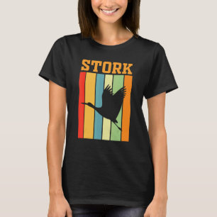 Stork Shadow-Silhouette in Retro-Farben T-Shirt
