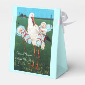 STORK TWIN BABY BOY SHOWER BLUE GEM STONE MONOGRAM GESCHENKSCHACHTEL (Rückseite)