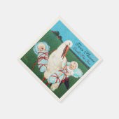 STORK TWIN BABY BOY SHOWER SERVIETTE (Ecke)
