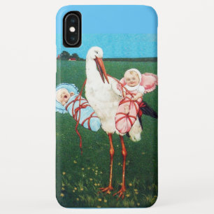 STORK TWIN BABY DUSCHE, rosa, Aquamarin blau Case-Mate iPhone Hülle