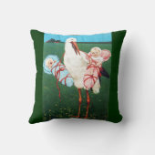 STORK TWIN BABY DUSCHE, rosa, Aquamarin blau Kissen (Rückseite)