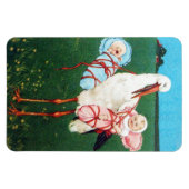 STORK TWIN BABY DUSCHE, rosa, Aquamarin blau Magnet (Horizontal)