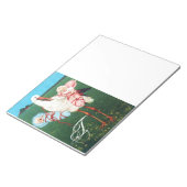 STORK TWIN BABY DUSCHE, rosa, Aquamarin blau Notizblock (angewinkelt)