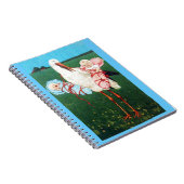 STORK TWIN BABY DUSCHE, rosa, Aquamarin blau Notizblock (Rechte Seite)