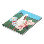 STORK TWIN BABY DUSCHE, rosa, Aquamarin blau Notizblock (Rotiert)