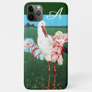 STORK-TWIN-BABY-DUSCHE, rosa, Aquamarin-blaue Mono Case-Mate iPhone Hülle