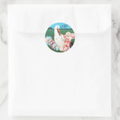 STORK TWIN BABY SHOWER MONOGRAM RUNDER AUFKLEBER (Tasche)