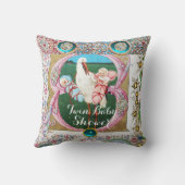 STORK TWIN BOY - MÄDCHEN-BABY-DUSCHE, BLUMENVERSTÄ KISSEN (Rückseite)