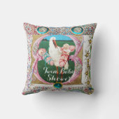 STORK TWIN GIRL BABY SHOWER, FLORALLE GEMSTONS KISSEN (Rückseite)