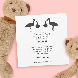 Stork Twins Pregnancy Announcards