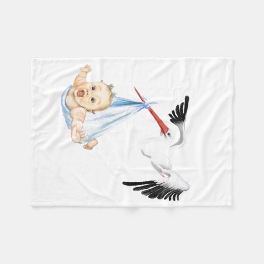 Stork und Baby Fleece Blanket (Vorderseite (Horizontal))