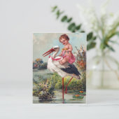 Stork und Baby Postkarte (Stehend Vorderseite)